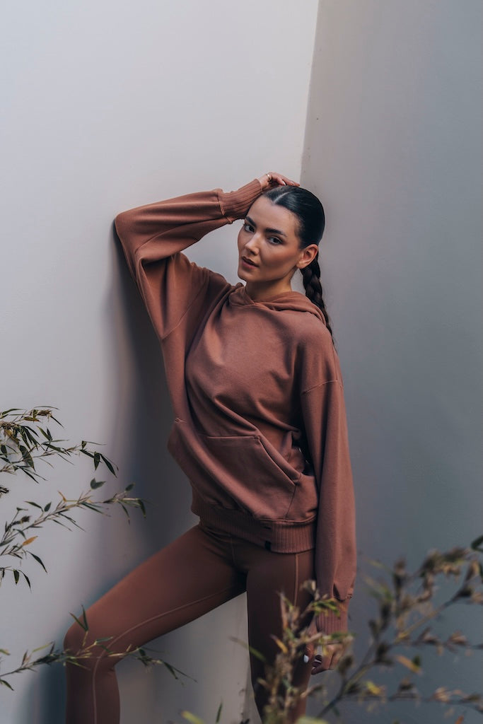 Aligned pullover hoodie, Iris regular waist leggings
