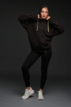 ALIGNED FULL ZIP OFFSET HOODIE