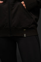 ALIGNED FULL ZIP OFFSET HOODIE