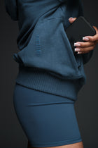 ALIGNED FULL ZIP OFFSET HOODIE